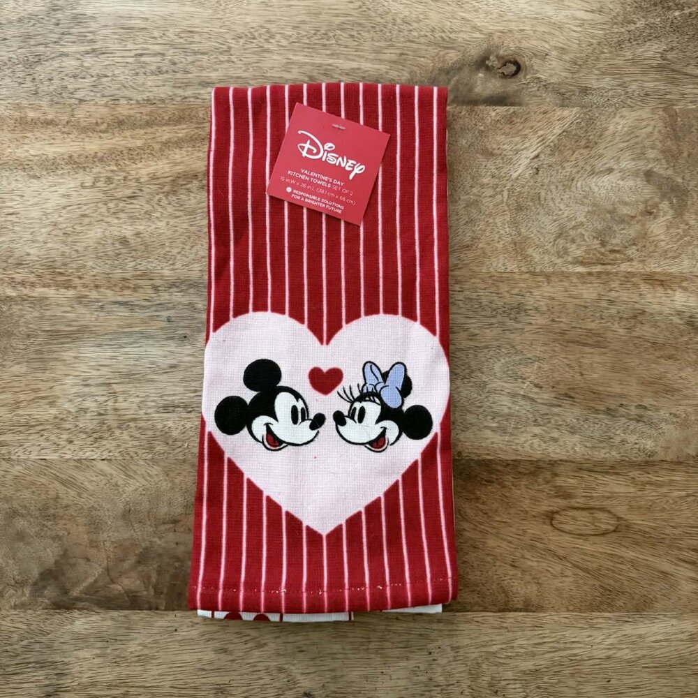 NEW 2Pk Mickey & Minnie Mouse Kitchen Towels
